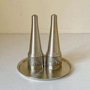 Oriental Pewter Thailand Salt and Pepper Shakers